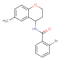 Chemical structure of 2-bromo-N-(6-methyl-3,4-dihydro-2H-1-benzopyran-4-yl)benzamide - CSSB06662301214