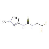 Chemical structure of 3-(2,2-difluoroethyl)-1-(1-methyl-1H-pyrazol-3-yl)thiourea - CSSB00934053317