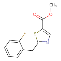 Chemical structure of methyl 2-[(2-fluorophenyl)methyl]-1,3-thiazole-5-carboxylate - CSSB00006257337