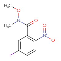 Chemical structure of 5-iodo-N-methoxy-N-methyl-2-nitrobenzamide - CSSB21151594246