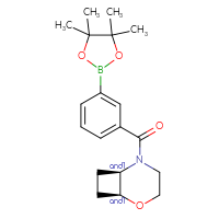 Chemical structure of rac-(1R,6S)-5-[3-(4,4,5,5-tetramethyl-1,3,2-dioxaborolan-2-yl)benzoyl]-2-oxa-5-azabicyclo[4.2.0]octane - CSSB21331608071