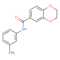 Chemical structure of N-(3-methylphenyl)-2,3-dihydro-1,4-benzodioxine-6-carboxamide - CSSB00026305156