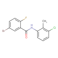 Chemical structure of 5-bromo-N-(3-chloro-2-methylphenyl)-2-fluorobenzamide - CSSB00000580829
