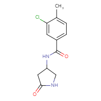 Chemical structure of 3-chloro-4-methyl-N-(5-oxopyrrolidin-3-yl)benzamide - CSSB01998049432