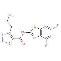 Chemical structure of N-(4,6-difluoro-1,3-benzothiazol-2-yl)-4-propyl-1,2,3-thiadiazole-5-carboxamide - CSSB03437051312