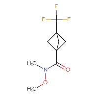Chemical structure of N-methoxy-N-methyl-3-(trifluoromethyl)bicyclo[1.1.1]pentane-1-carboxamide - CSSB01992174047