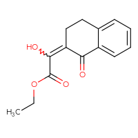 Chemical structure of ethyl 2-hydroxy-2-(1-oxo-1,2,3,4-tetrahydronaphthalen-2-ylidene)acetate - CSSB02188658593