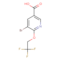 Chemical structure of 5-bromo-6-(2,2,2-trifluoroethoxy)pyridine-3-carboxylic acid - CSSB00012348718