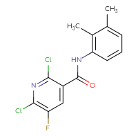 Chemical structure of 2,6-dichloro-N-(2,3-dimethylphenyl)-5-fluoropyridine-3-carboxamide - CSSB00104705595