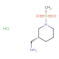 Chemical structure of 1-[(3R)-1-methanesulfonylpiperidin-3-yl]methanamine hydrochloride - CSSB06626407547