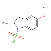Chemical structure of 5-methoxy-2-methyl-2,3-dihydro-1H-indole-1-sulfonyl chloride - CSSB14959847014