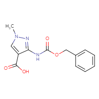 Chemical structure of 3-{[(benzyloxy)carbonyl]amino}-1-methyl-1H-pyrazole-4-carboxylic acid - CSSB00116214499