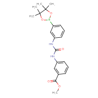 Chemical structure of methyl 3-({[3-(4,4,5,5-tetramethyl-1,3,2-dioxaborolan-2-yl)phenyl]carbamoyl}amino)benzoate - CSSB21332093756