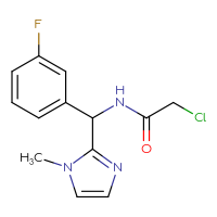 Chemical structure of 2-chloro-N-[(3-fluorophenyl)(1-methyl-1H-imidazol-2-yl)methyl]acetamide - CSSB02017607084
