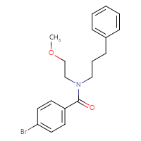 Chemical structure of 4-bromo-N-(2-methoxyethyl)-N-(3-phenylpropyl)benzamide - CSSB00231820618