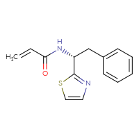 Chemical structure of N-[(1R)-2-phenyl-1-(1,3-thiazol-2-yl)ethyl]prop-2-enamide - CSSB21332041862