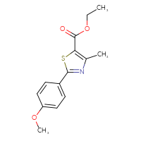Chemical structure of ethyl 2-(4-methoxyphenyl)-4-methyl-1,3-thiazole-5-carboxylate - CSSB00000486667