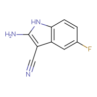 Chemical structure of 2-amino-5-fluoro-1H-indole-3-carbonitrile - CSSB21414447489