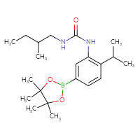 Chemical structure of 3-(2-methylbutyl)-1-[2-(propan-2-yl)-5-(4,4,5,5-tetramethyl-1,3,2-dioxaborolan-2-yl)phenyl]urea - CSSB21332086137