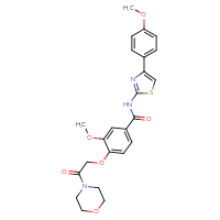 Chemical structure of 3-methoxy-N-[4-(4-methoxyphenyl)-1,3-thiazol-2-yl]-4-[2-(morpholin-4-yl)-2-oxoethoxy]benzamide - CSSB00026310577