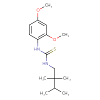 Chemical structure of 1-(2,4-dimethoxyphenyl)-3-(2,2,3-trimethylbutyl)thiourea - CSSB21432509483