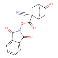 Chemical structure of 1,3-dioxo-2,3-dihydro-1H-isoindol-2-yl 2-cyano-5-oxobicyclo[2.2.2]octane-2-carboxylate - CSSB06262870147