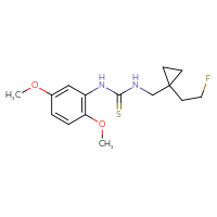 Chemical structure of 1-(2,5-dimethoxyphenyl)-3-{[1-(2-fluoroethyl)cyclopropyl]methyl}thiourea - CSSB21432523890