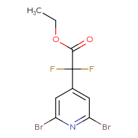 Chemical structure of ethyl 2-(2,6-dibromopyridin-4-yl)-2,2-difluoroacetate - CSSB02515434224