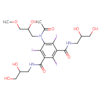 Chemical structure of N1,N3-bis(2,3-dihydroxypropyl)-5-[N-(2-hydroxy-3-methoxypropyl)acetamido]-2,4,6-triiodobenzene-1,3-dicarboxamide - CSSB00020657220