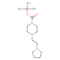 Chemical structure of tert-butyl 4-[2-(pyrrolidin-1-yl)ethyl]piperazine-1-carboxylate - CSSB00160480444