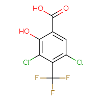 Chemical structure of 3,5-dichloro-2-hydroxy-4-(trifluoromethyl)benzoic acid - CSSB00010007196