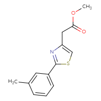 Chemical structure of methyl 2-[2-(3-methylphenyl)-1,3-thiazol-4-yl]acetate - CSSB00000274352