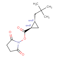 Chemical structure of rac-2,5-dioxopyrrolidin-1-yl (1R,2S)-2-(2,2-dimethylpropyl)cyclopropane-1-carboxylate - CSSB20269569456