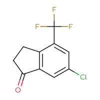 Chemical structure of 6-chloro-4-(trifluoromethyl)-2,3-dihydro-1H-inden-1-one - CSSB00010284582