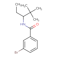 Chemical structure of 3-bromo-N-(2,2-dimethylpentan-3-yl)benzamide - CSSB14927947889