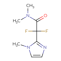 Chemical structure of 2,2-difluoro-N,N-dimethyl-2-(1-methyl-1H-imidazol-2-yl)acetamide - CSSB01150687887