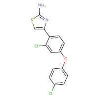 Chemical structure of 4-[2-chloro-4-(4-chlorophenoxy)phenyl]-1,3-thiazol-2-amine - CSSB00025728486