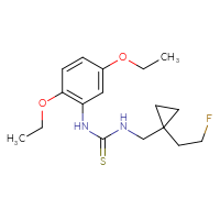 Chemical structure of 1-(2,5-diethoxyphenyl)-3-{[1-(2-fluoroethyl)cyclopropyl]methyl}thiourea - CSSB21432518391
