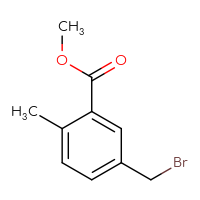 Chemical structure of methyl 5-(bromomethyl)-2-methylbenzoate - CSSB00011102672