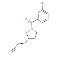 Chemical structure of 1-(3-bromobenzoyl)-3-(but-3-yn-1-yl)pyrrolidine - CSSB09890247418