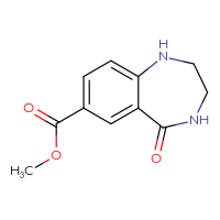 Chemical structure of methyl 5-oxo-2,3,4,5-tetrahydro-1H-1,4-benzodiazepine-7-carboxylate - CSSB02149731461