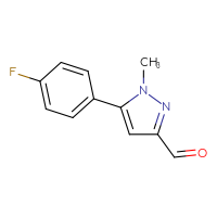 Chemical structure of 5-(4-fluorophenyl)-1-methyl-1H-pyrazole-3-carbaldehyde - CSSB00010223616