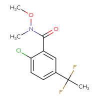 Chemical structure of 2-chloro-5-(1,1-difluoroethyl)-N-methoxy-N-methylbenzamide - CSSB15033579858