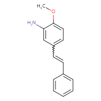 Chemical structure of 2-methoxy-5-(2-phenylethenyl)aniline - CSSB03564321893