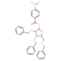 Chemical structure of 3,4-bis(benzyloxy)-5-[(benzyloxy)methyl]oxolan-2-yl 4-nitrobenzoate - CSSB00160810867