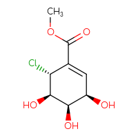 Chemical structure of methyl (3R,4R,5R,6R)-6-chloro-3,4,5-trihydroxycyclohex-1-ene-1-carboxylate - CSSB20621661683