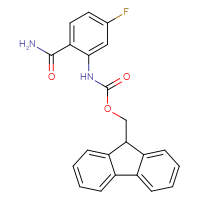 Chemical structure of (9H-fluoren-9-yl)methyl N-(2-carbamoyl-5-fluorophenyl)carbamate - CSSB01001985126
