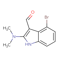 Chemical structure of 4-bromo-2-(dimethylamino)-1H-indole-3-carbaldehyde - CSSB00010132085
