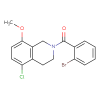 Chemical structure of 2-(2-bromobenzoyl)-5-chloro-8-methoxy-1,2,3,4-tetrahydroisoquinoline - CSSB15509241145