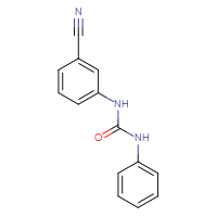 Chemical structure of 1-(3-cyanophenyl)-3-phenylurea - CSSB00000385810